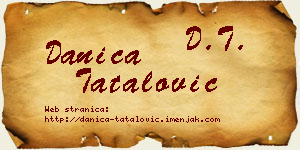 Danica Tatalović vizit kartica